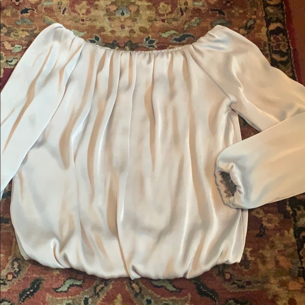 Off the shoulder satin blouse